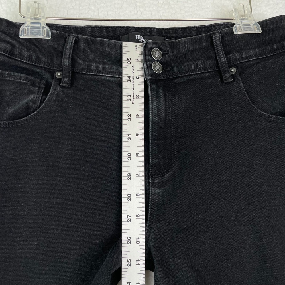 Hudson Los Angeles Womens Black Straight Leg Flap Pocket Jeans Size 12 1811754 - Picture 8 of 11